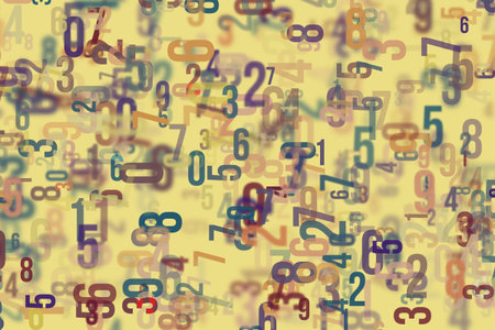 Colorful & blur number from 0 to 9, word cloud for education or learning conceptual, for design...