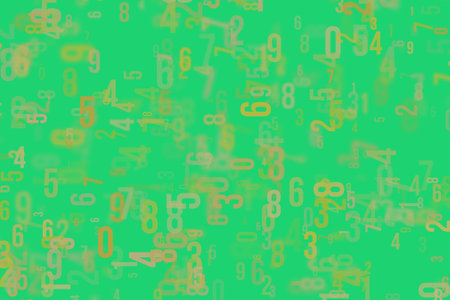 Colorful & blur number from 0 to 9, word cloud for education or learning conceptual, for design wallpaper, texture or backgroundの写真素材