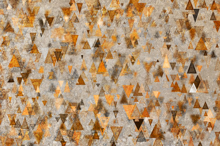 Random triangle shape, digital generative art for design texture & background, grunge & roughの写真素材