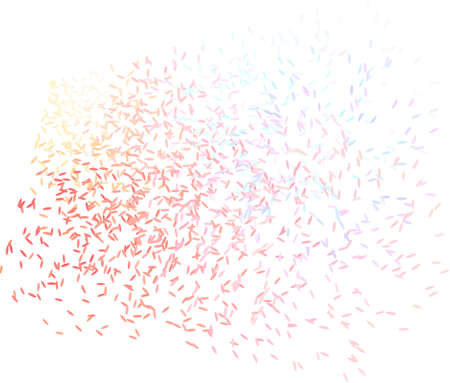 Abstract colored motion, particle or random shape pattern. Good for web page, wallpaper, graphic design, catalog, texture or background. Style of mosaic or tile vector graphic.のイラスト素材