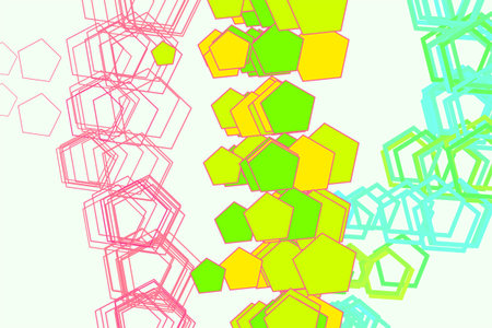 Color abstract pentagon pattern generative art background. Vector illustration graphic.