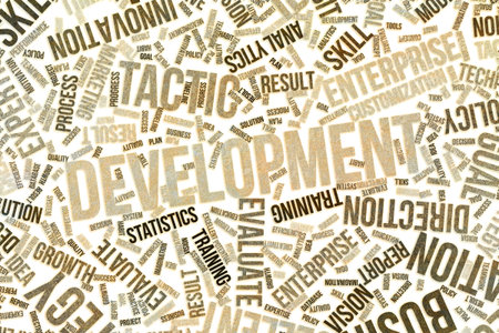 Development, business conceptual word cloud for for design wallpaper, texture or background, grunge...