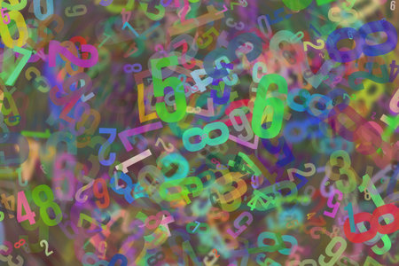 Colorful abstract texture with number from 0 to 9 for design backgroundの写真素材