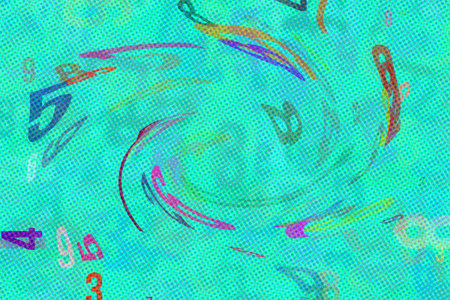Colorful abstract texture with number from 0 to 9 for design background