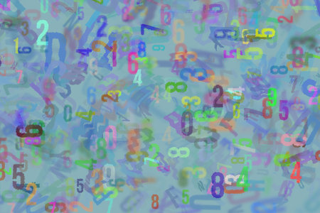 Colorful abstract texture with number from 0 to 9 for design backgroundの写真素材