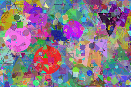 Random circle, square, rectangleの写真素材