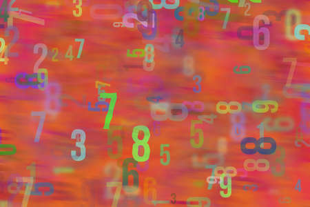 Colorful abstract texture with number from 0 to 9 for design backgroundの写真素材