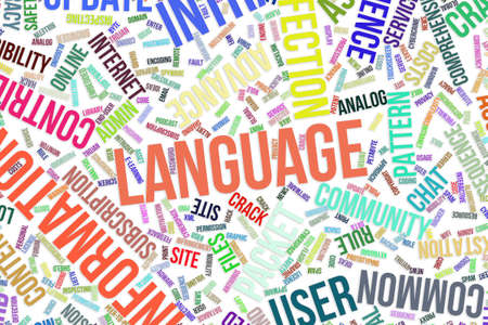 Language, IT, information technology conceptual word cloud for for design wallpaper, texture or backgroundの写真素材