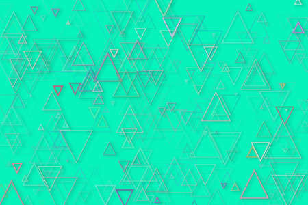 Abstract embossed & random triangle shape, digital generative art for design texture & backgroundの写真素材