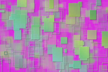 Abstract embossed & random square & rectangle shape, digital generative art for design texture & backgroundの写真素材