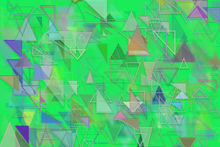 Abstract embossed & random triangle shape, digital generative art for design texture & backgroundの写真素材