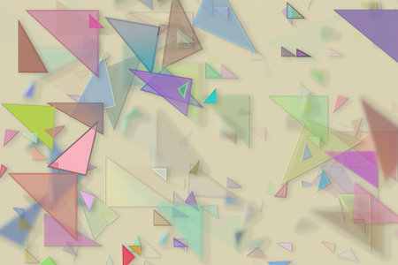 Abstract embossed & random triangle shape, digital generative art for design texture & background