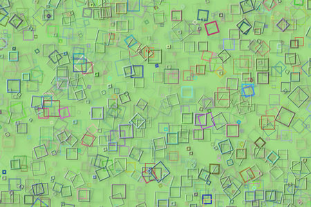 Abstract embossed & random square shape, digital generative art for web page, graphic design,...