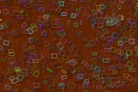 Abstract embossed & random square & rectangle shape, digital generative art for web page, graphic design, catalog, textile or texture printing & backgroundの写真素材