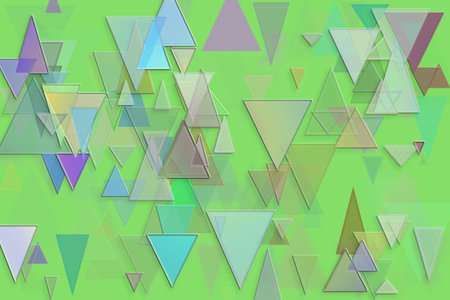 Abstract embossed & random triangle shape, digital generative art for design texture & background