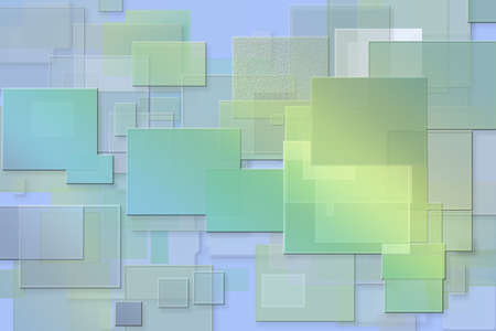 Abstract embossed & random square & rectangle shape, digital generative art for design texture & backgroundの写真素材