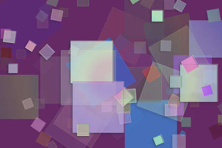 Abstract embossed & random square shape, digital generative art for web page, graphic design, catalog, textile or texture printing & backgroundの写真素材