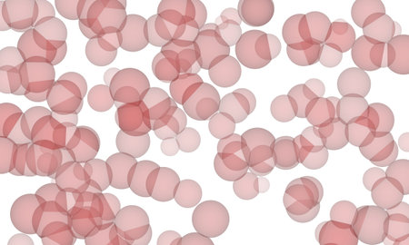 Random colored abstract overlapping circles, bubbles or ellipses, digital generative art for design...