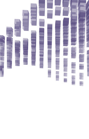 Colored abstract overlapping cubes or boxes, pattern, digital generative art for design texture &...