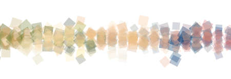 Colored abstract overlapping square or rectangle, pattern, digital generative art for design texture & background, isolated on white.の写真素材