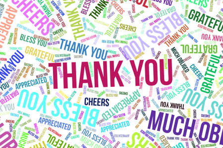 Thank You, word cloud for web page, graphic design, catalog, wallpaper or background.の写真素材