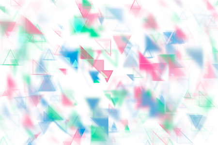 Abstract motion blur, soft blend, random triangle shape art, digital generative on white background...