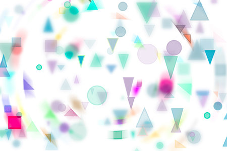 Abstract motion blur, soft blend, random circle, square, rectangle & triangle shape art, digital...