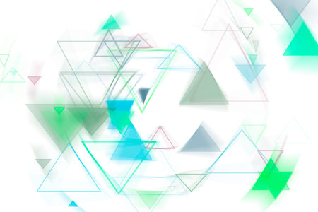 Abstract motion blur, soft blend, random triangle shape art, digital generative on white background...