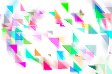 Abstract motion blur, soft blend, random triangle shape art, digital generative on white background for web page, graphic design, catalog, textile or texture printing.の写真素材