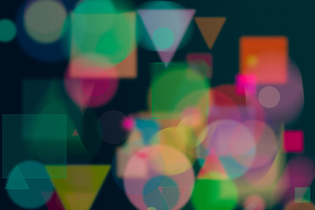 Random circle, square & rectangle shape, digital generative art for web page, graphic design,...