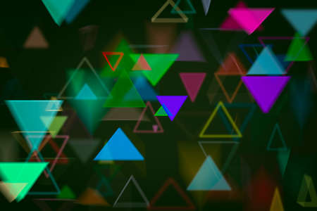 Random triangle shape, digital generative art for web page, graphic design, catalog, textile or texture printing & backgroundの写真素材