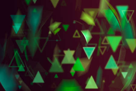 Random triangle shape, digital generative art for web page, graphic design, catalog, textile or texture printing & backgroundの写真素材