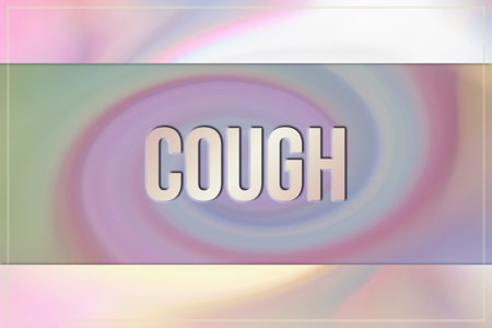 Cough, health conceptual words with twirl & colorful as background for web page, graphic design,...