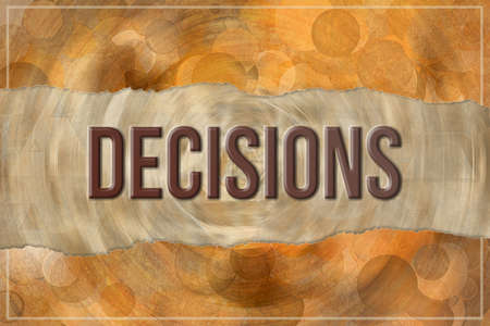Decisions, business & finance conceptual words, with texture background for web page, graphic design, catalog or wallpaper.の写真素材