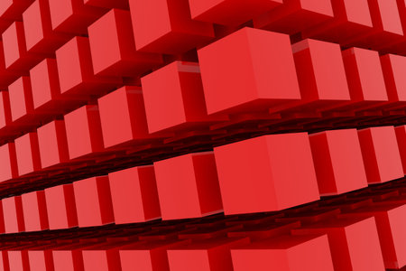 Perspective view of red color grossy cubes or boxes. Good for title, graphic design, catalog,...