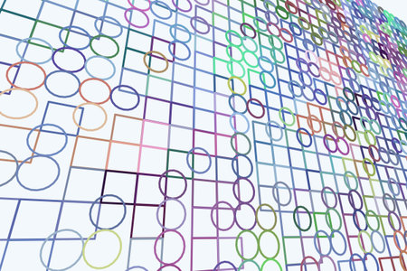 Background abstract ellipse & square box pattern for design. Style of mosaic or tile. Vector...