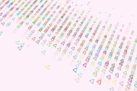 Color abstract triangle pattern generative art background. 3D perspective view. Vector illustration...