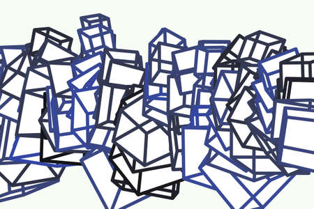 Modern geometrical square, rectangle background pattern abstract. 3D perspective view. Vector illustration graphic.のイラスト素材