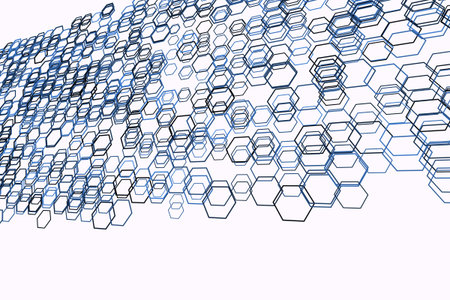 Modern geometrical hexagon background pattern abstract. 3D perspective view. Vector illustration...