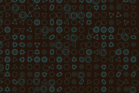 Color abstract mixed pattern generative art background. Style of mosaic or tile. Vector illustration...