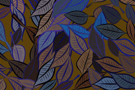 Abstract geometric leaves drawing pattern, colorful & artistic for graphic design, catalog, textile or texture printing & background. Style of mosaic or tile. Vector illustration graphic.のイラスト素材