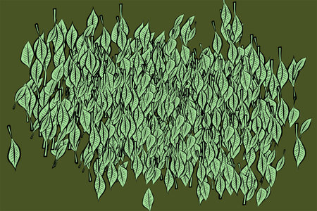 Conceptual background leaves drawing pattern for design. Vector illustration graphic.