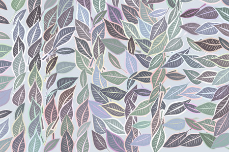 Abstract background with shape of leaves drawing pattern. Style of mosaic or tile. Vector...