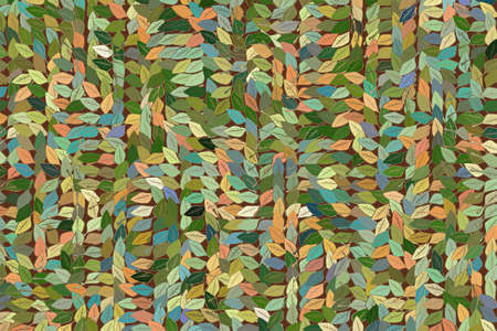 Abstract background with shape of leaves drawing pattern. Style of mosaic or tile. Vector illustration graphic.のイラスト素材