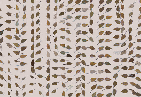 Background abstract leaves drawing pattern for design. Style of mosaic or tile. Vector illustration...