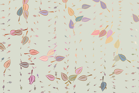 Color abstract leaves drawing pattern generative art background. Style of mosaic or tile. Vector...