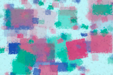 Random square & rectangle shape, digital generative art for web page, graphic design, catalog, textile or texture printing & backgroundの写真素材