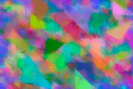 Random triangle shape, digital generative art for web page, graphic design, catalog, textile or texture printing & backgroundの写真素材
