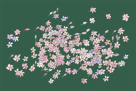 Abstract leaves  flowers illustrations background pattern. Vector graphic.のイラスト素材