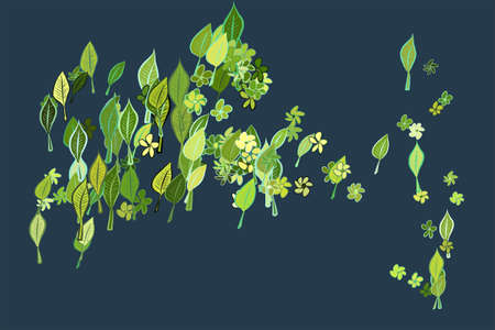 Hand drawn leaves   flowers illustrations background, good for graphic design, invitations cards, flyers, wallpapers, booklets or posters Vector graphic.のイラスト素材